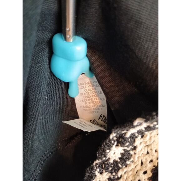 J Jill Dress Women Large Black Crochet Applique Shift Knit Minimalist Sheath - Picture 5 of 5